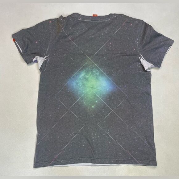Juice Galaxy Tiger All Over Print Graphic T-shirt Women Medium Gray Short Sleeve - Picture 3 of 6